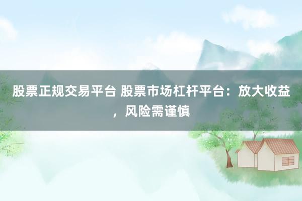 股票正规交易平台 股票市场杠杆平台：放大收益，风险需谨慎