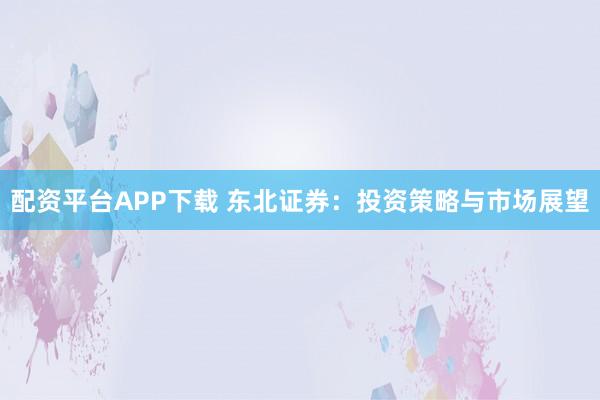 配资平台APP下载 东北证券：投资策略与市场展望